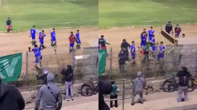 [VIDEO] La escandalosa pelea entre hinchas de Vallenar y jugadores de Audax de Paipote