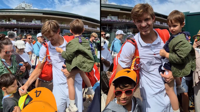 [VIDEO] Nicolás Jarry compartió emotivo momento junto a su hijo tras el triunfo en Wimbledon