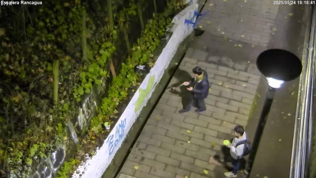 Dos sujetos fueron detenidos por rayar una escalera en Puerto Montt