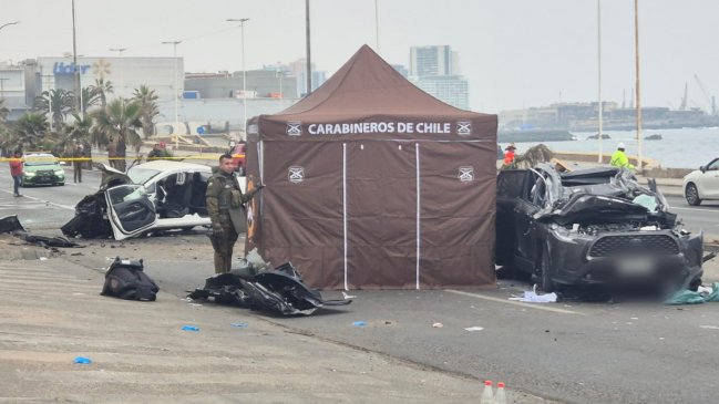 Colisión de alta energía dejó una fallecida y tres heridos en Antofagasta