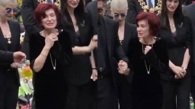 Sharon Osbourne reaparece desconsolada en el funeral de Ozzy en Birmingham