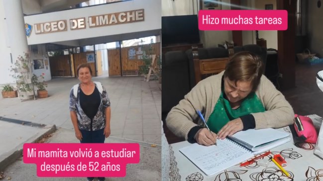 Mujer volvió a estudiar a Liceo de Limache tras 52 años: Se llenó de aplausos