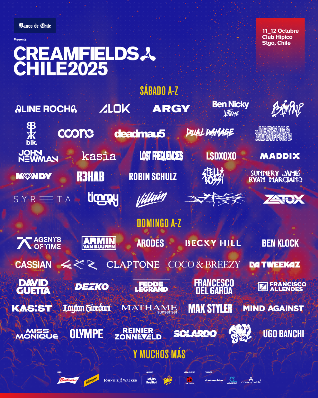 Creamfields Chile 2025 confirma su line up diario Creamfields Chile 2025 confirma su line up diario