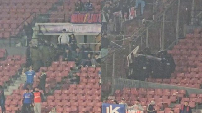 [VIDEO] Barristas de la U protagonizaron incidentes al buscar saltar reja de galería norte en el Nacional