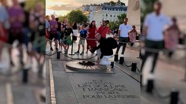Un detenido por profanar la tumba al soldado desconocido en el Arco de Triunfo de París