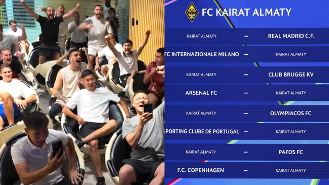 [VIDEO] Rival de Real Madrid: Almaty reaccionó con euforia tras conocer el sorteo de la Champions