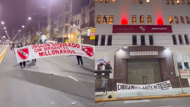 [VIDEO] Hinchas de Independiente se manifestaron frente a la sede del club tras fallo de Conmebol