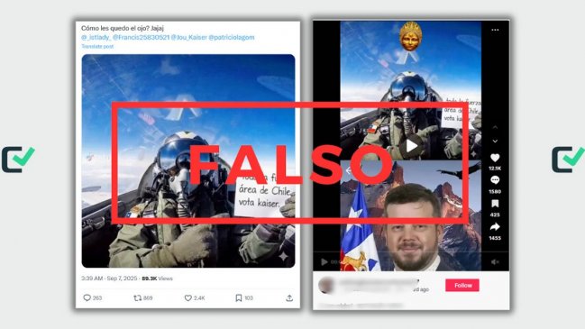 Falso: video de piloto de la FACh apoyando a Kaiser no es real