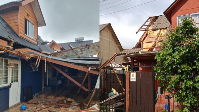 Dos tornados causaron destrozos en el Maule y Biobío