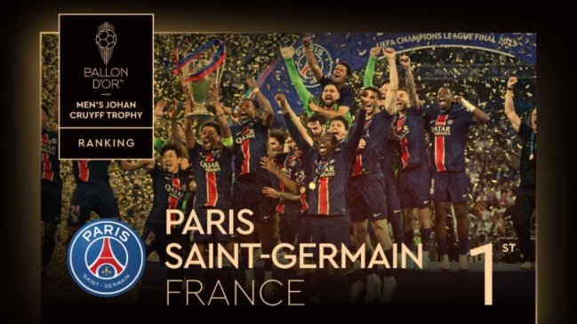 Balón de Oro: PSG fue distinguido como el mejor equipo masculino de la temporada pasada