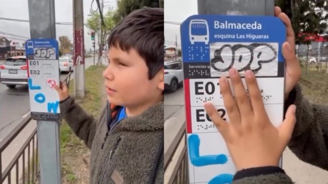 Niño con discapacidad visual denunció mal estado de señalética en braille