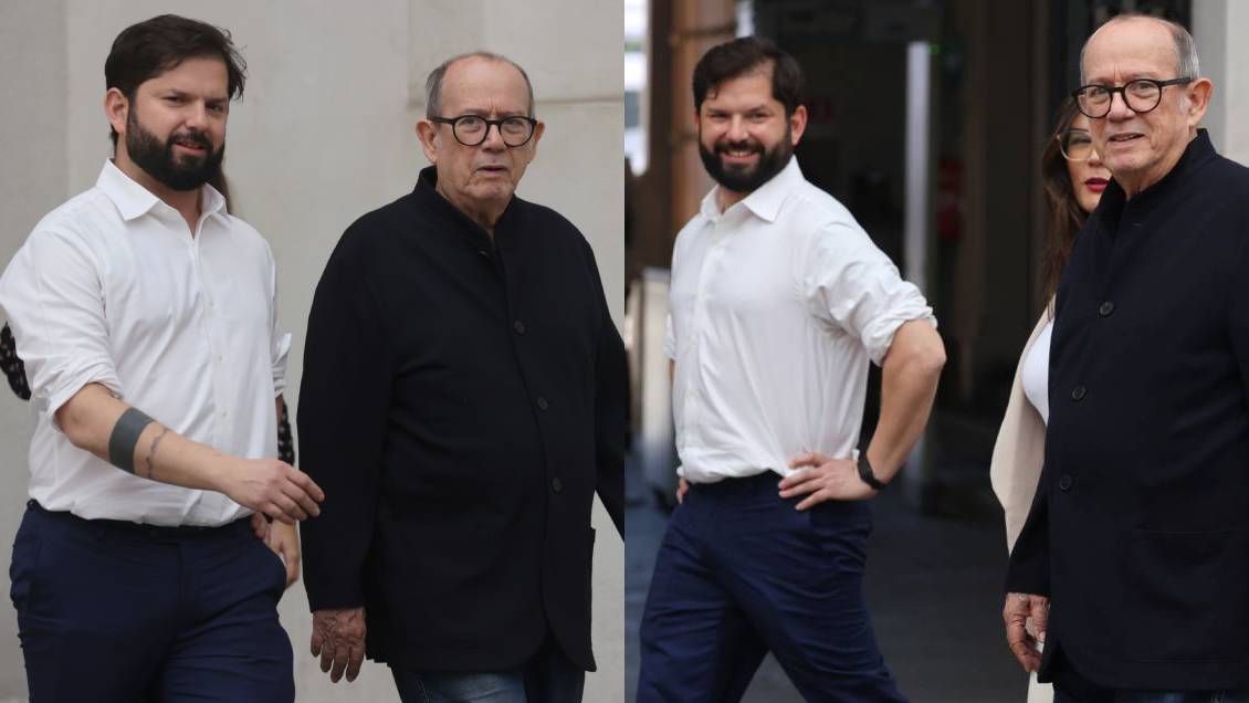 Encuentro amistoso entre Boric y Silvio Rodríguez en La Moneda