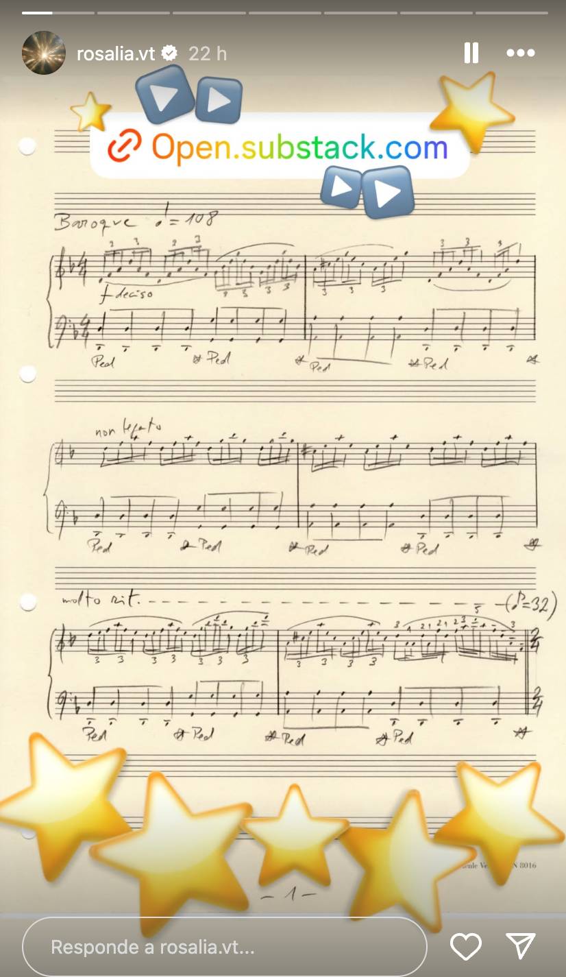 Rosalía enloquece a las redes con una partitura que adelantaría su nuevo disco