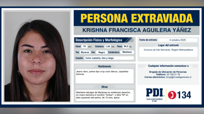 Formalizan a cuatro nuevos detenidos por desaparición de Krishna Aguilera