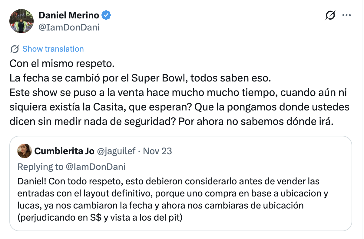 Daniel Merino y el show de Bad Bunny