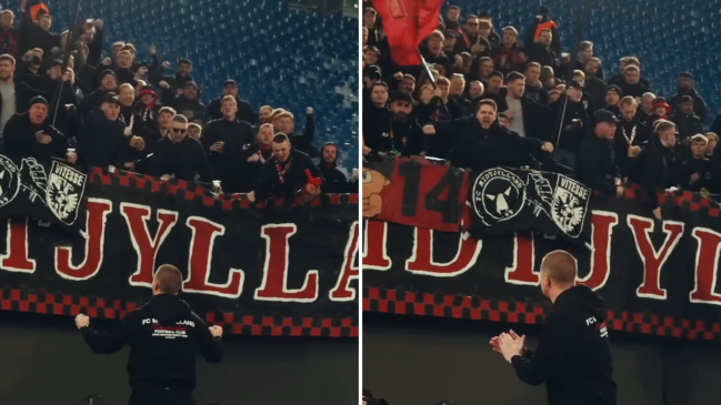 [VIDEO] DT de Midtjylland lideró animado grito 