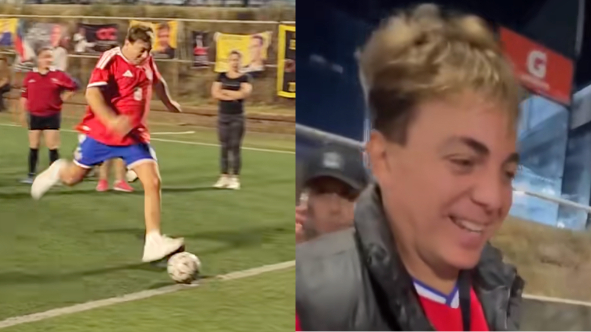 Cristián Castro juega fútbol con sus fanáticas en Chile