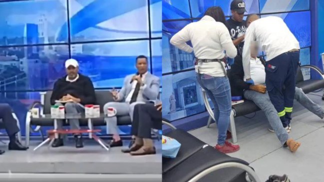 Hombre se desploma y muere en pleno programa de TV en República Dominicana