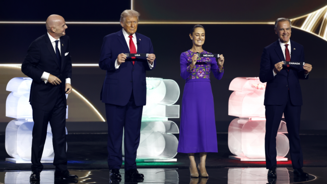 Trump, Sheinbaum y Carney encabezaron el sorteo de la Copa Mundial 2026