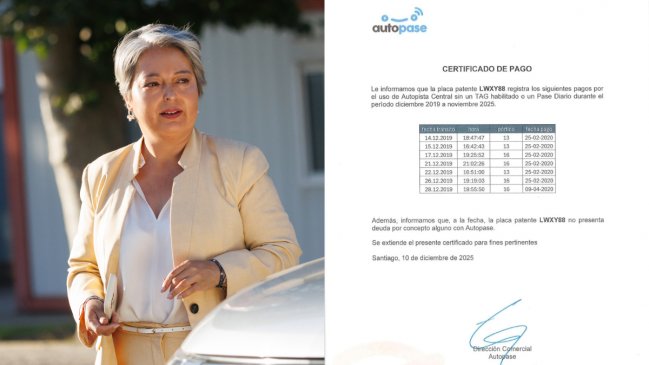 Jara exhibió comprobante para desmentir acusación por pago de multas TAG