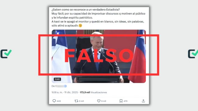 Falso: video de Kast fue ralentizado para que parezca que 