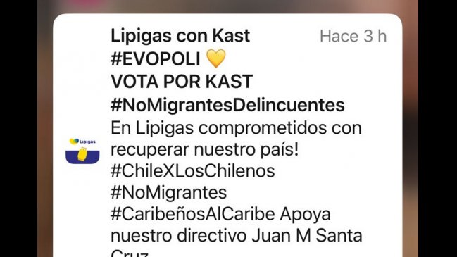Lipigas y uso electoral de su aplicación: 