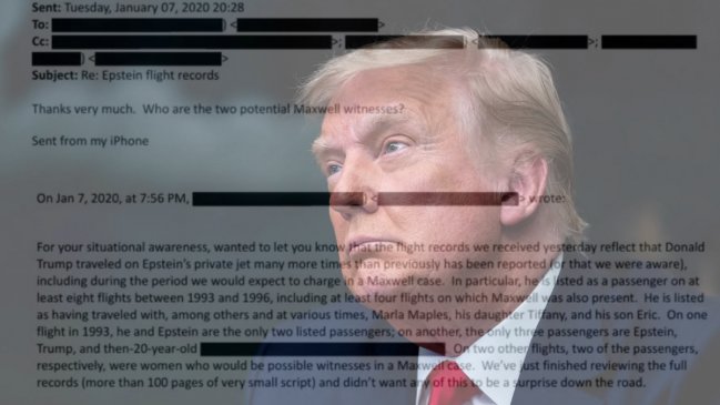 Trump aparece repetidamente en los últimos archivos del caso Epstein