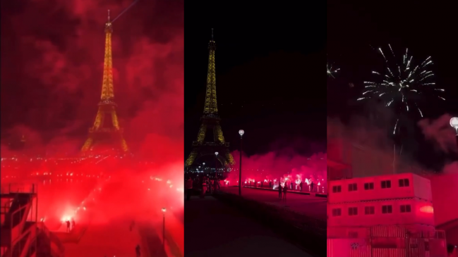 Arrestaron a 40 barristas de PSG por fuegos artificiales cerca de la Torre Eiffel