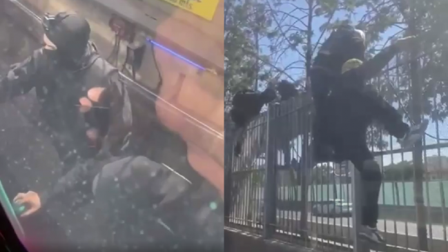 Encapuchados activaron freno de emergencia para rayar el Metro