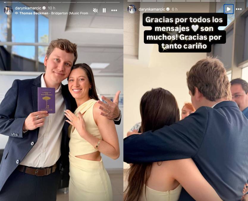 Periodista Darynka Marcic compartió imágenes de su matrimonio civil