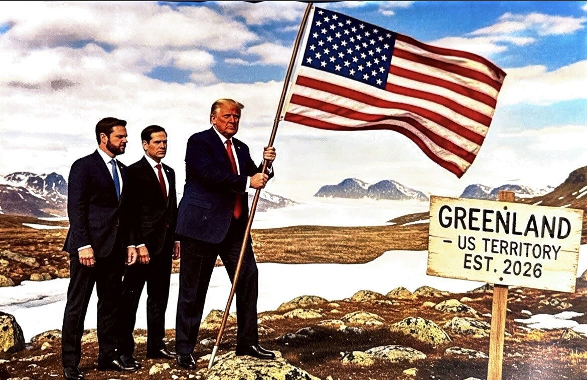 Donald Trump planta bandera en Groenlandia con IA