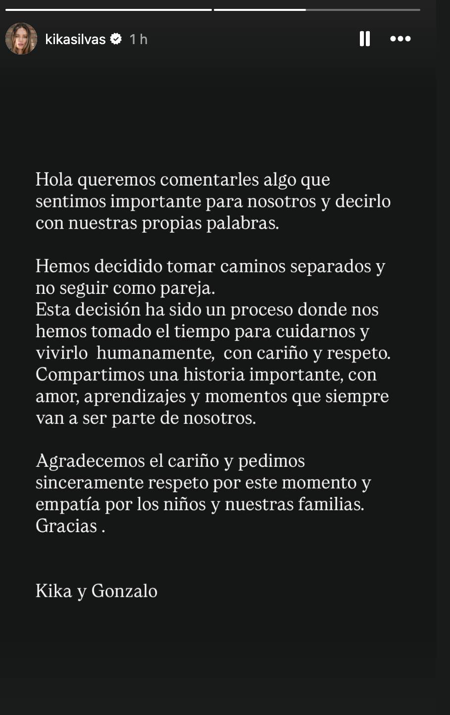Kika Silva y Gonzalo Valenzuela confirman su separación 