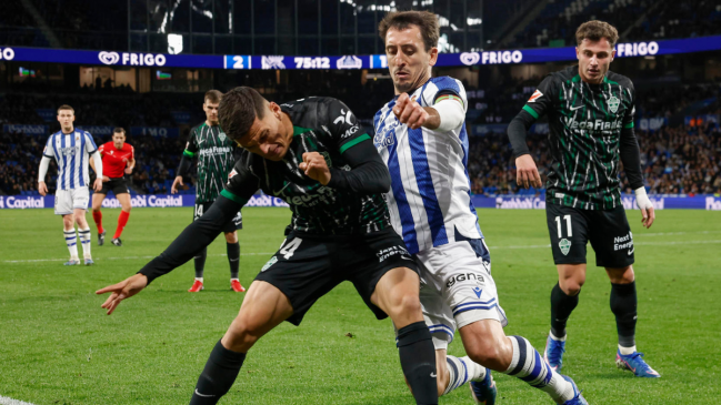 Lucas Cepeda sumó minutos en la derrota de Elche frente a Real Sociedad por La Liga