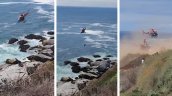 Quintero: Surfistas y helicóptero naval salvaron a persona que cayó en los acantilados