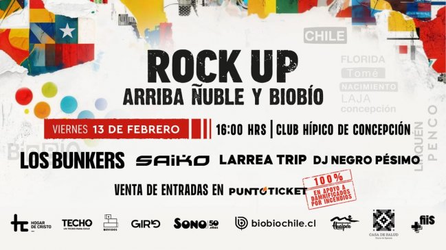 Rock Up Concepción: Festival solidario a cinco lucas para ayudar a damnificados de los incendios