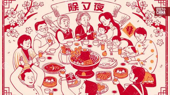 Víspera del Año Nuevo Chino: Cena de reunión y rituales nocturnos
