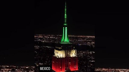   El Empire State se iluminó con los colores de México, Canadá y Estados Unidos por el Mundial 2026 