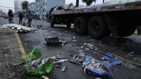 Camión con pescados volcó en Valparaíso