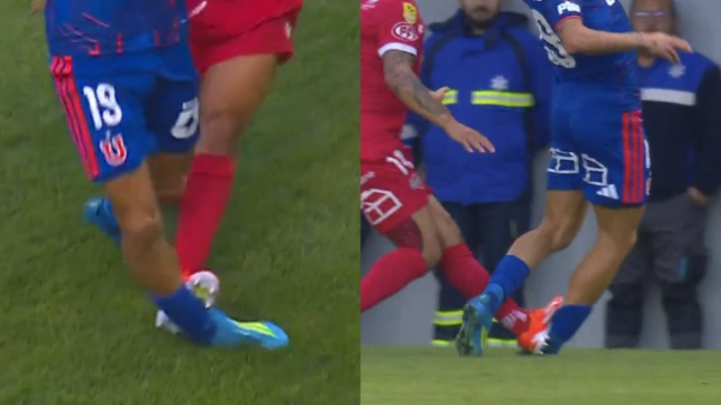 [VIDEO] No hubo tarjeta: El duro planchazo de Campusano a Altamirano en duelo de la U y Ñublense