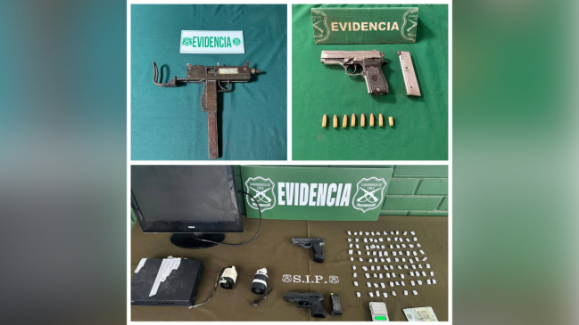 Siete detenidos e incautación de drogas y armas tras operativos de Carabineros en la RM