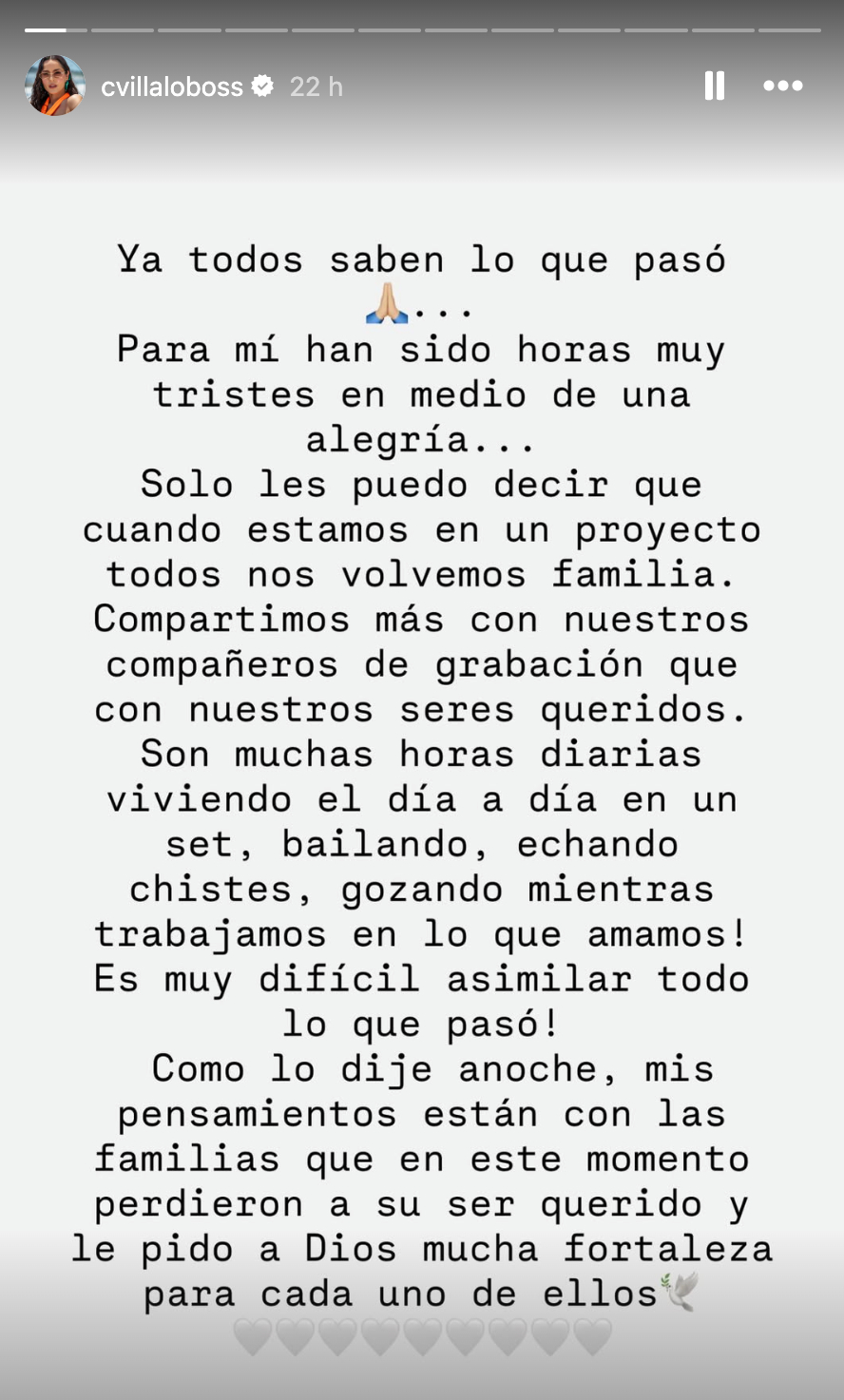 Carmen Villalobos lamentó la muerte de dos miembros del equipo de "Sin senos sí hay paraíso"