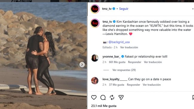 Romance confirmado: Las apasionadas fotos de Kim Kardashian y Lewis Hamilton