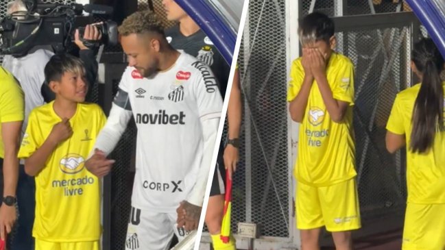 [VIDEO] Niño que acompañó a Neymar en el Nuevo Gasómetro se emocionó hasta las lágrimas