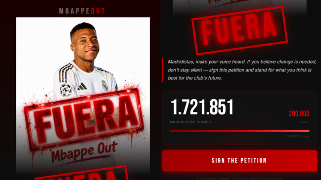 Hinchas de Real Madrid juntaron firmas para exigir la salida de Kylian Mbappé
