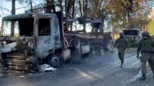 Sujetos armados quemaron dos camiones forestales en Victoria
