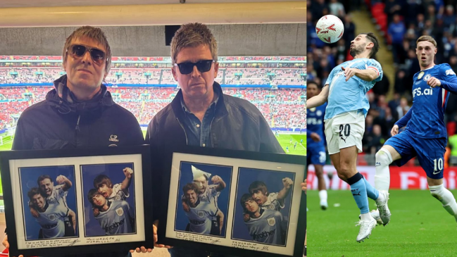 Liam y Noel Gallagher llegaron a Wembley para ver a Manchester City en la final de FA Cup