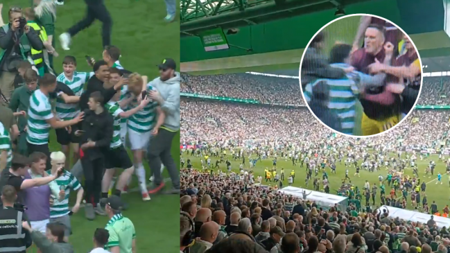 Hinchas de Celtic invadieron la cancha tras salir campeón: Se reportaron agresiones a rivales