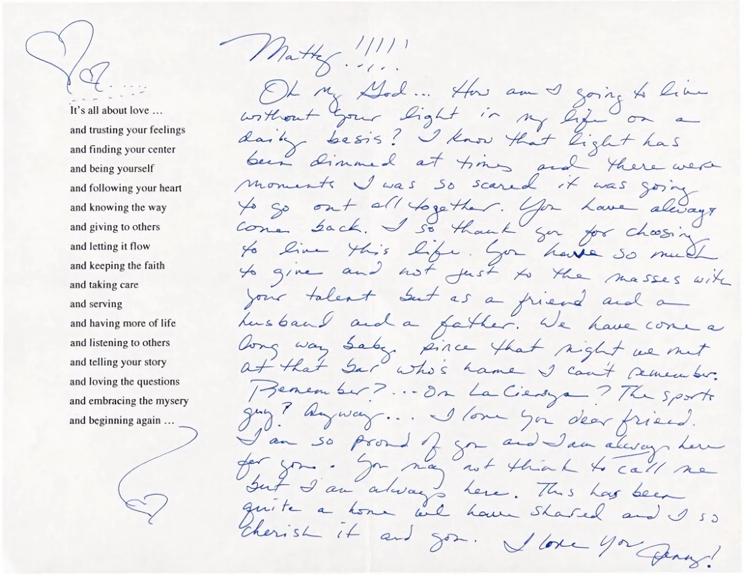 Subastan billetera de Matthew Perry y una carta que le escribió Jennifer Aniston