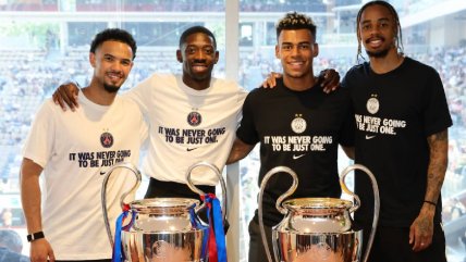   PSG presentó sus dos trofeos de Champions antes del partido de Tabilo en Roland Garros 