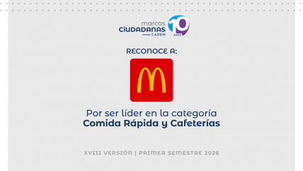   McDonald's sube 21 posiciones en Marcas Ciudadanas de CADEM y mantiene el liderazgo en Comida Rápida 